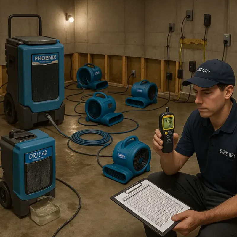 Structural Drying and Dehumidification process in Mission Bend, TX